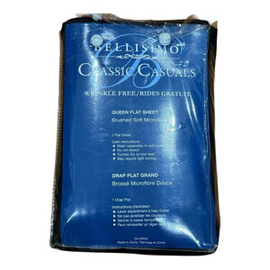 Bellissimo Classic Casuals Queen Flat Sheet Black Wrinkle-Free Soft Microfiber